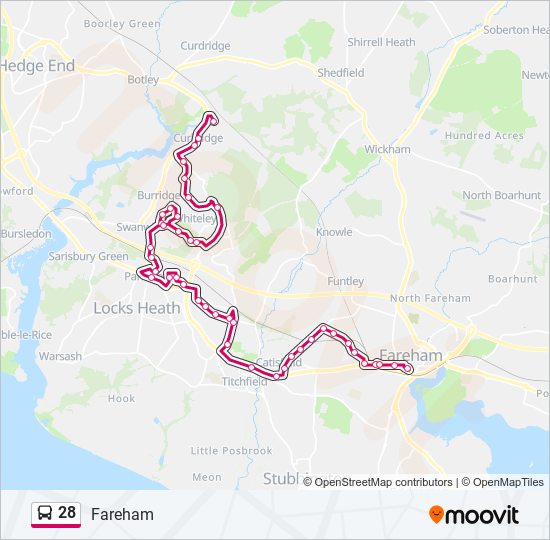 Bus 28 Route Map 28 Route: Schedules, Stops & Maps - Fareham (Updated)