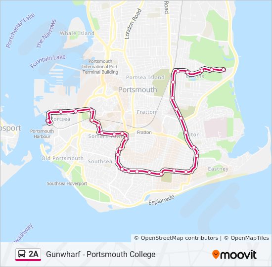 Portsmouth Bus Routes Map 2A Route: Schedules, Stops & Maps - Portsmouth (Updated)