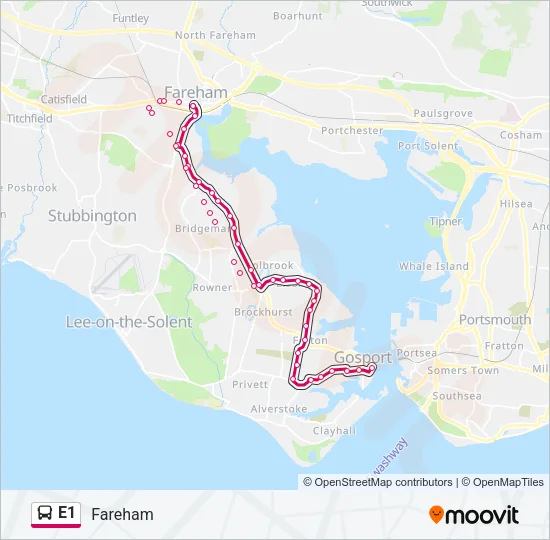 E1 Bus Line Map