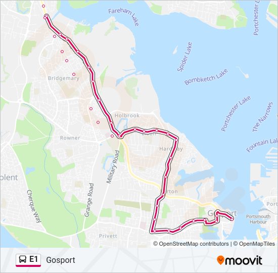 E1 Bus Line Map