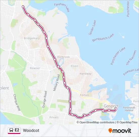 E2 Bus Line Map
