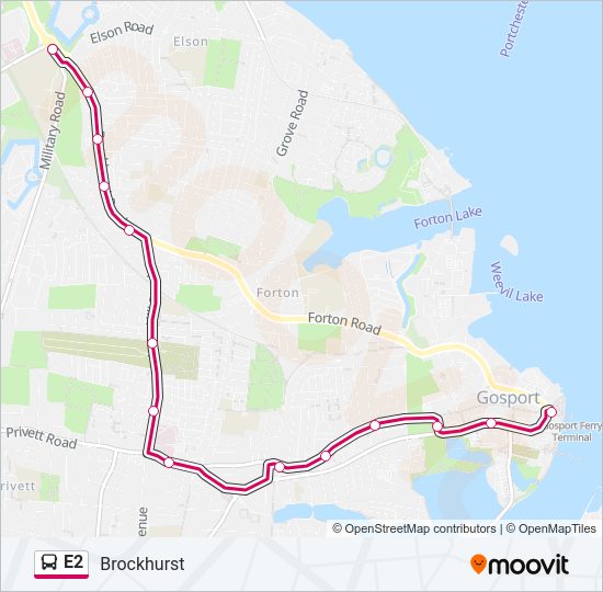 E2 Bus Line Map