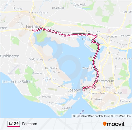 X4 Bus Line Map