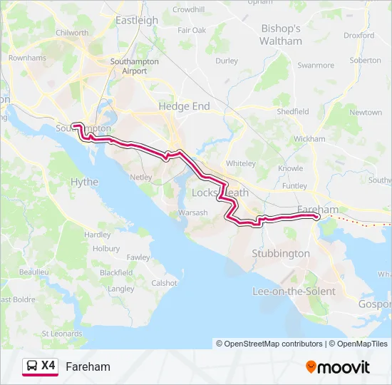 X4 Bus Line Map
