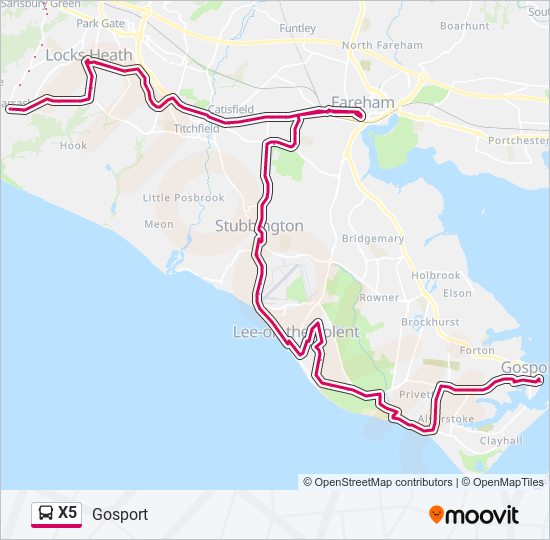 x5 Route Schedules, Stops & Maps Gosport (Updated)