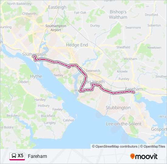 x5 Route: Schedules, Stops & Maps - Fareham (Updated)