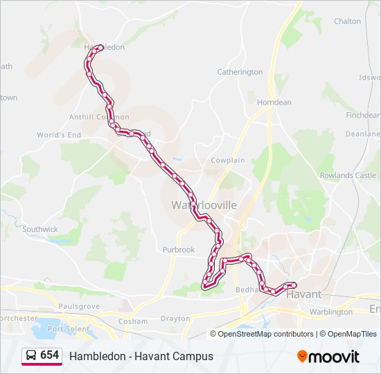654 Bus Line Map