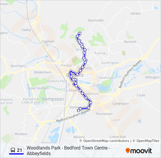 Bus 21 Route Map 21 Route: Schedules, Stops & Maps - Brickhill (Updated)