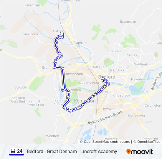 Bus 24 Route Map 24 Route: Schedules, Stops & Maps - Bedford (Updated)