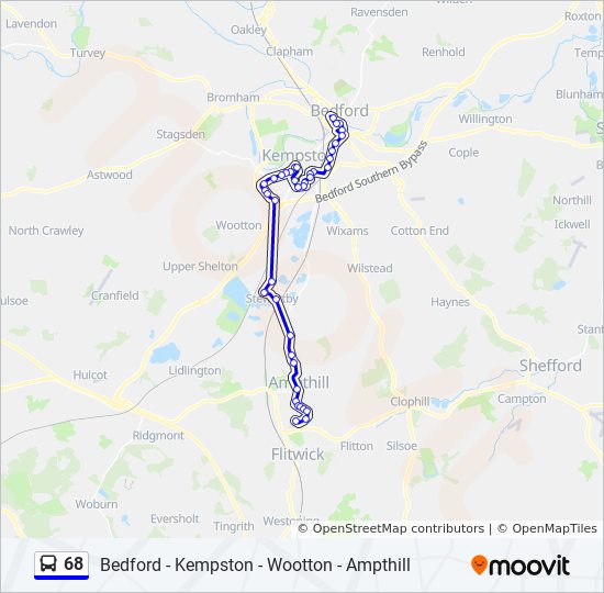 Bus 68 Route Map 68 Route: Schedules, Stops & Maps - Bedford (Updated)