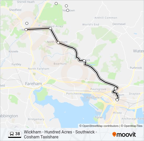38 Bus Line Map