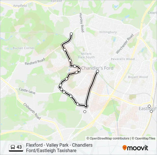 43 Bus Line Map