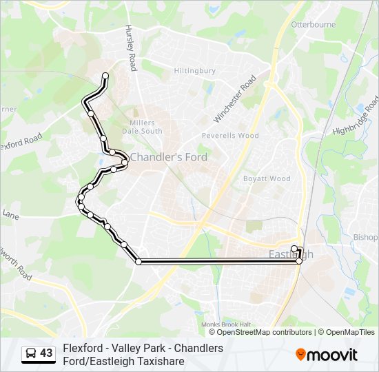 43 Bus Line Map