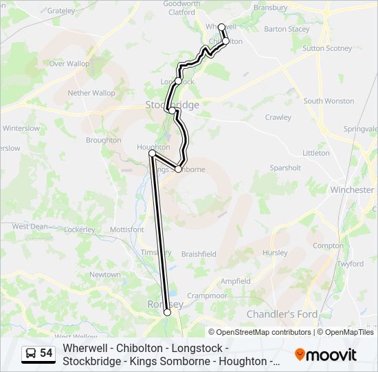 54 Bus Line Map