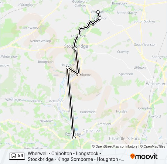 54 Bus Line Map