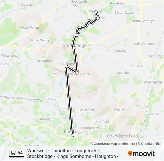 54 Bus Line Map