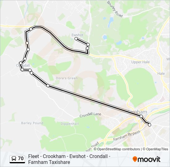 70 Bus Line Map