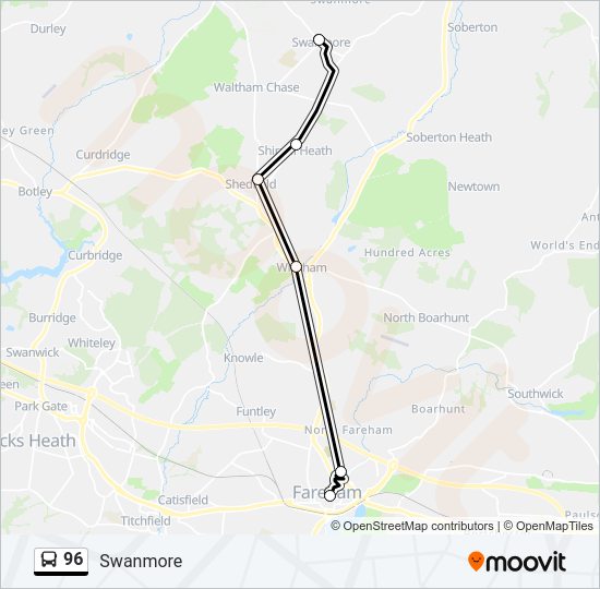 96 Bus Line Map