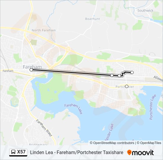 X57 Bus Line Map