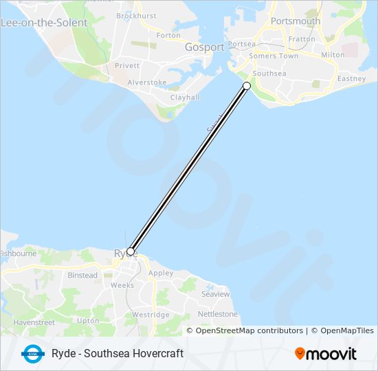 IOW HOVERCRAFT river bus Line Map
