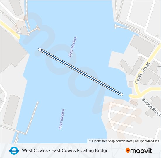 COWES FLOATING BRIDGE River Bus Line Map