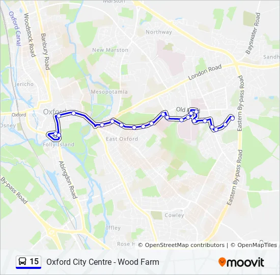 Cct Bus Schedule Route 15 15 Route: Schedules, Stops & Maps - Oxford City Centre (Updated)