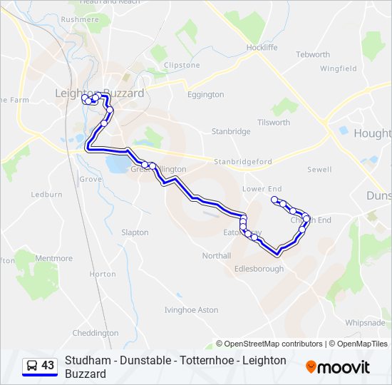 43 Route Schedules Stops Maps Totternhoe Updated 