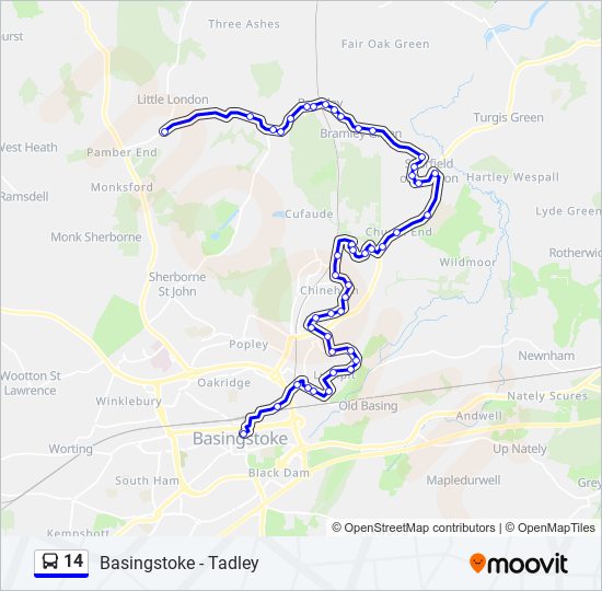 14 Route Schedules Stops Maps Pamber End Updated 