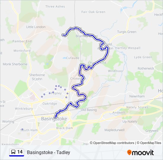 14 Route: Schedules, Stops & Maps - Bramley (Updated)