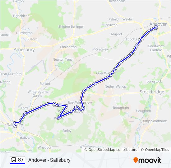 Bus 87 Route Map 87 Route: Schedules, Stops & Maps - Andover (Updated)