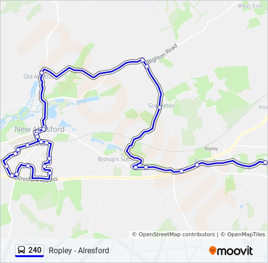 Bus 240 Route Map 240 Route: Schedules, Stops & Maps - Ropley (Updated)