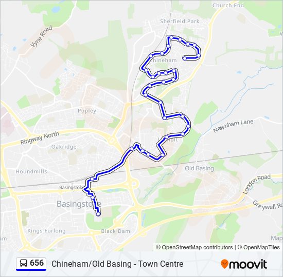 656 Route: Schedules, Stops & Maps - Chineham (Updated)