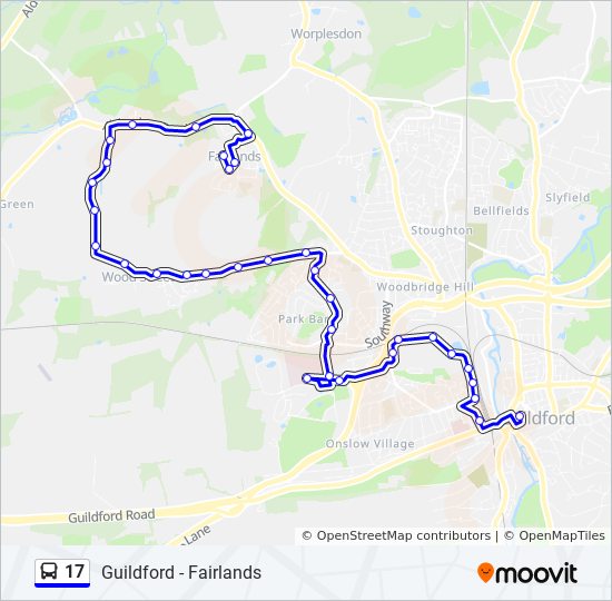 Bus 17 Route Map 17 Route: Schedules, Stops & Maps - Guildford (Updated)