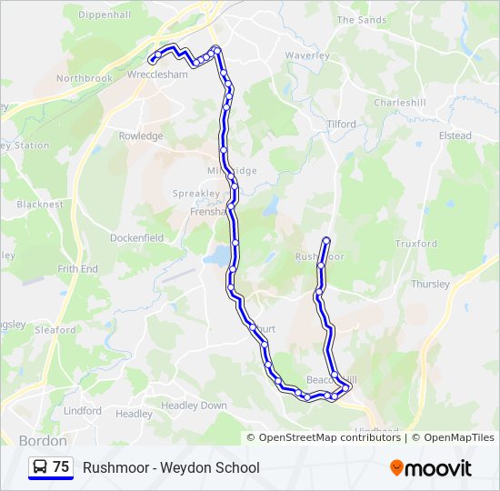 Bus 75 Route Map 75 Route: Schedules, Stops & Maps - Rushmoor (Updated)