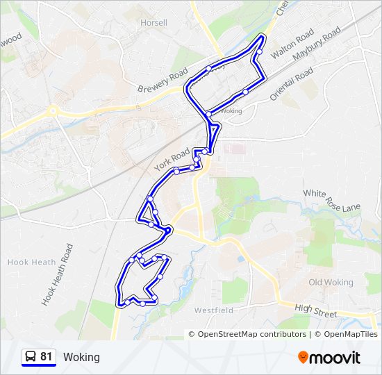 Bus 81 Route Map 81 Route: Schedules, Stops & Maps - Woking (Updated)