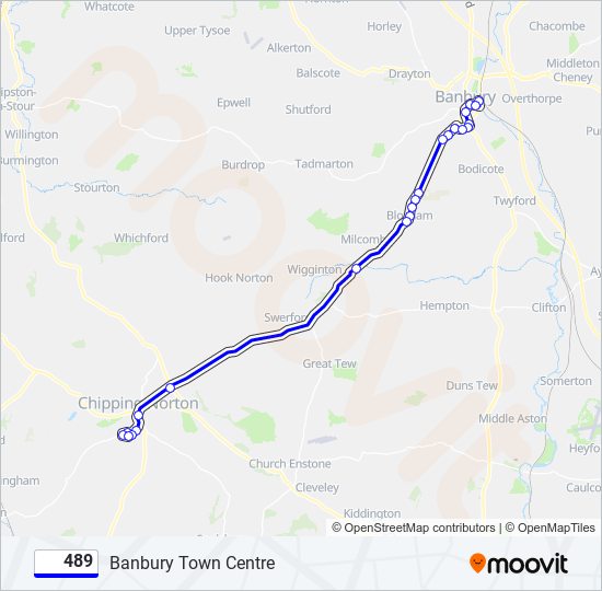 489 Route Schedules, Stops & Maps Banbury Town Centre (Updated)