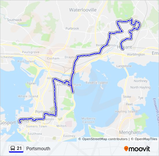 Bus 21 Route Map 21 Route: Schedules, Stops & Maps - Portsmouth (Updated)