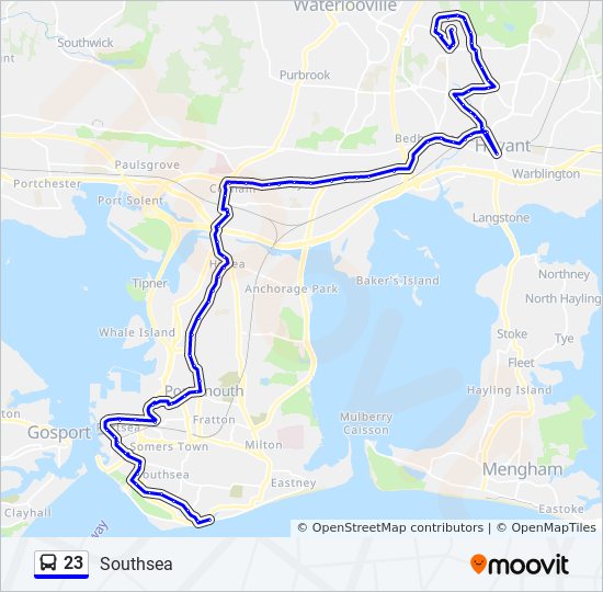 Bus 23 Route Map 23 Route: Schedules, Stops & Maps - Southsea (Updated)