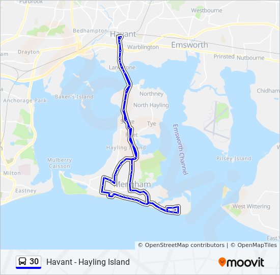 Bus 30 Route Map 30 Route: Schedules, Stops & Maps - Havant (Updated)