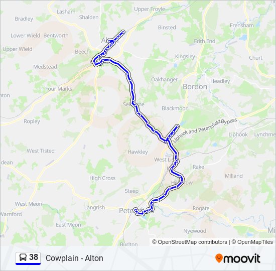 38 Route Schedules Stops Maps Holybourne Updated 