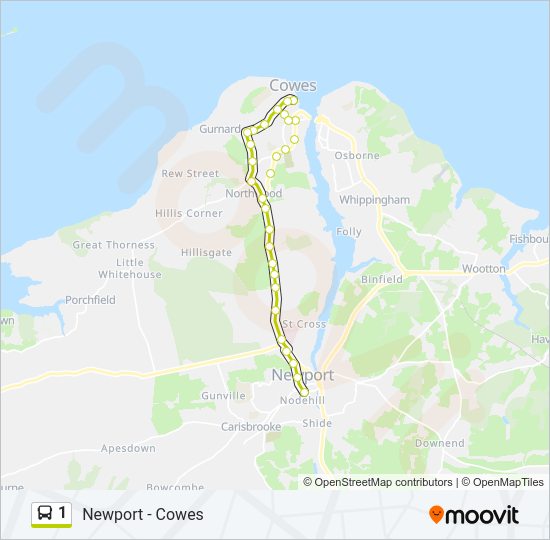 1 bus Line Map