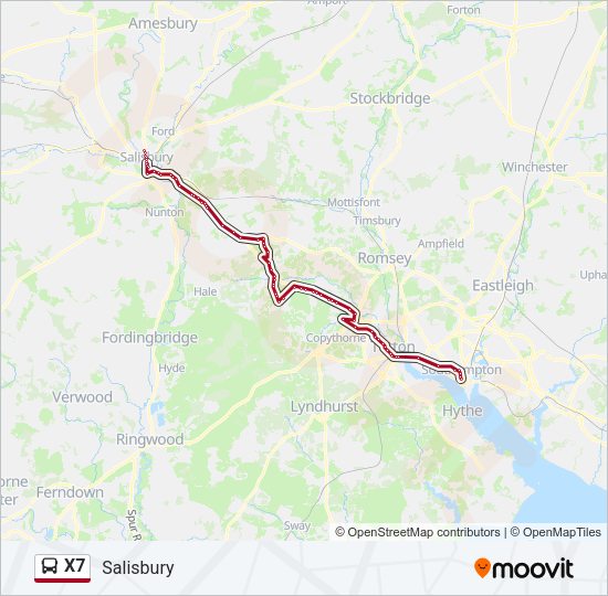 X7 Bus Line Map