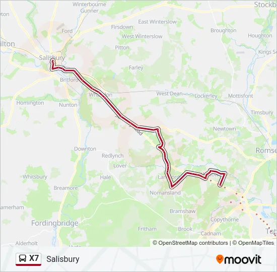 X7 Bus Line Map