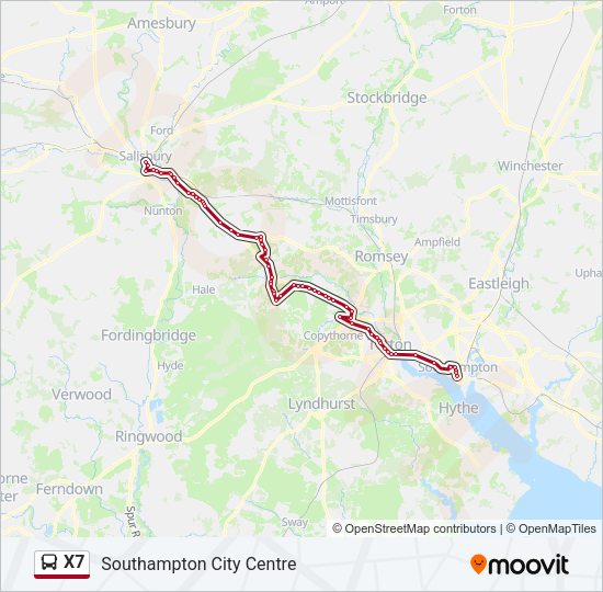 X7 Bus Line Map