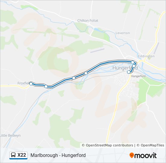 X22 Bus Route Map X22 Route: Schedules, Stops & Maps - Froxfield (Updated)