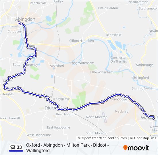 Bus 33 Route Map 33 Route: Schedules, Stops & Maps - Abingdon Town Centre (Updated)