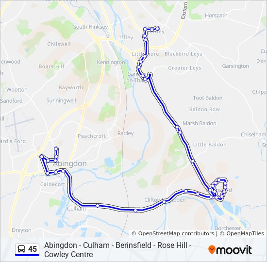 Bus 45 Route Map 45 Route: Schedules, Stops & Maps - Abingdon (Updated)