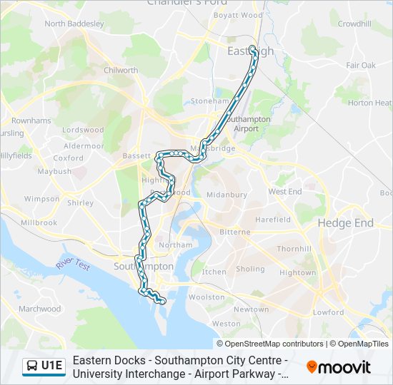 U1E Bus Line Map