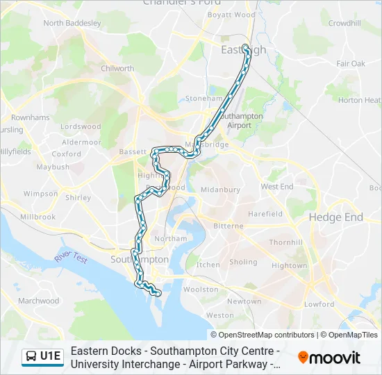 U1E Bus Line Map