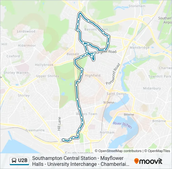 U2B Bus Line Map